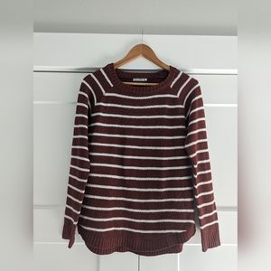 Pink Clover brown and white striped sweater, Size: S